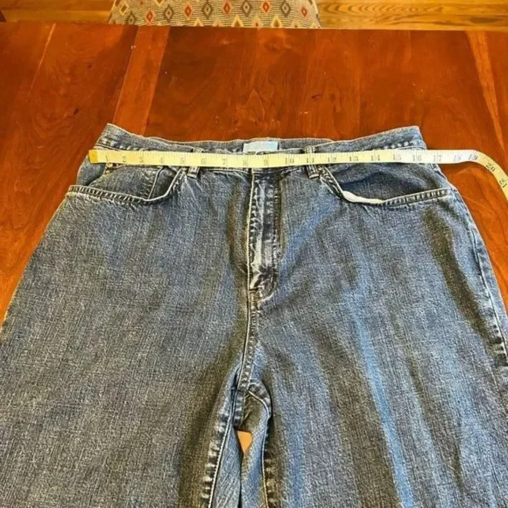 Vintage So Blue Sigrid Olsen Cropped Jeans Leather Beaded Ankle Detail 14